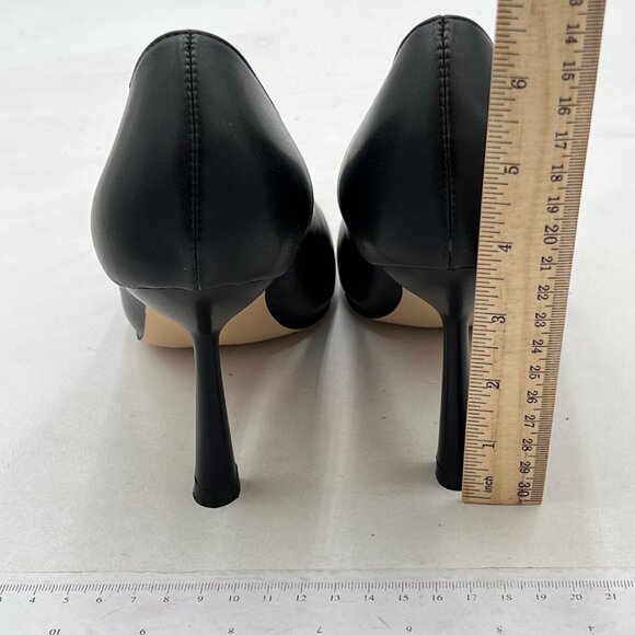 Milooey shoes Black Pointed Toe Slip On Pump Sexy V Cut Heels Prom Dress Shoes - Picture 5 of 8